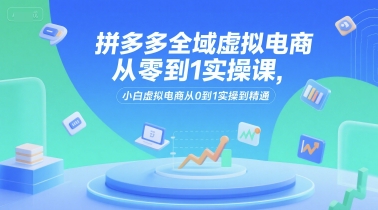 拼多多全域虚拟电商从零到1实操课，小白虚拟电商从0到1实操到精通-萤火网创