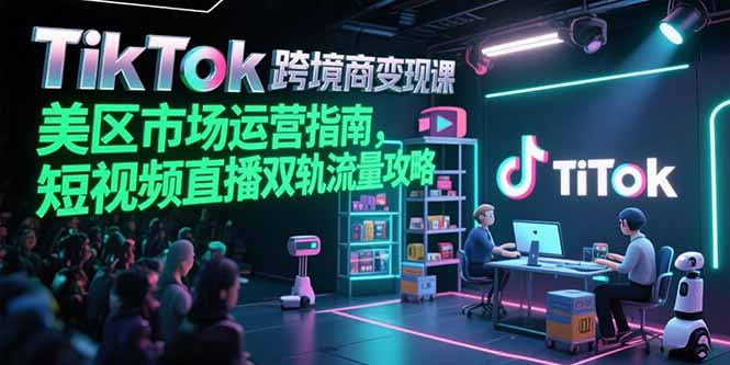 TikTok跨境电商变现课，美区市场运营指南，短视频直播双轨流量攻略-萤火网创