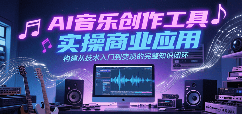 AI音乐创作工具实操商业应用，构建从技术入门到变现的完整知识闭环-萤火网创