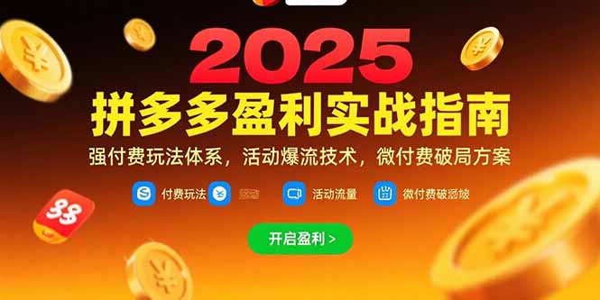 拼多多盈利实战指南，强付费玩法，活动爆流技术，微付费破局方案(更新7月-萤火网创