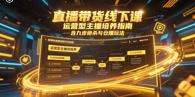 直播带货线下课，运营型主播培养指南，含九步绝杀与仓播玩法-萤火网创