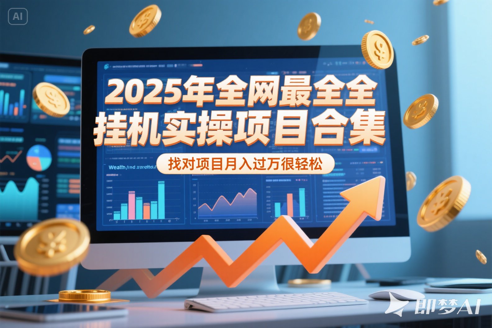 2025年挂机实操项目实操演练，挂机类型，AI直播类型，轻资产创业类型…-萤火网创