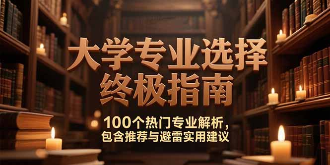 付费文：大学专业选择终极指南,100个热门专业解析,包含推荐与避雷实用建议-萤火网创