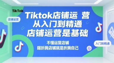 Tiktok店铺运营从入门到精通，店铺运营是基础，不懂运营店铺，瞎折腾店铺就是折腾自己-萤火网创