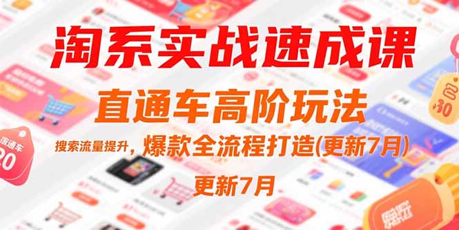 淘系实战速成课，直通车高阶玩法，搜索流量提升，爆款全流程打造(更新7月-萤火网创