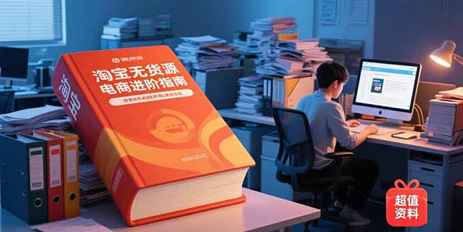 淘宝无货源电商进阶指南，包含新人课、进阶课，配套资料，蓝海选品等-萤火网创