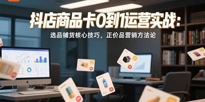 抖店商品卡0到1运营实战：选品铺货核心技巧，正价品营销方法论-萤火网创