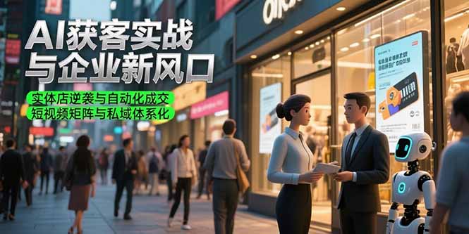 AI获客实战与企业新风口，实体店逆袭与自动化成交 短视频矩阵与私域体系化-萤火网创