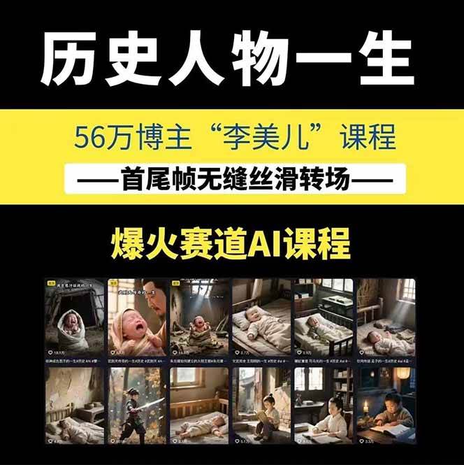 图片[1]-AI历史人物短视频创作，含IP打造、首尾帧无缝转场、智能体视频制作等核心教学内容-萤火网创