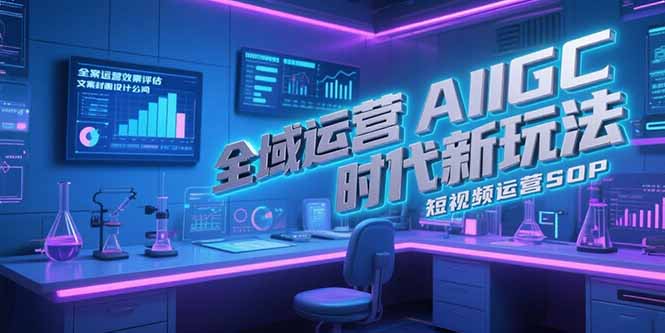 全域运营AIGC时代新玩法，文案封面设计公式，短视频运营SOP-萤火网创