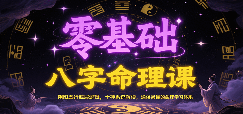 零基础八字命理课：阴阳五行底层逻辑，十神系统解读，通俗易懂的命理学习体系-萤火网创