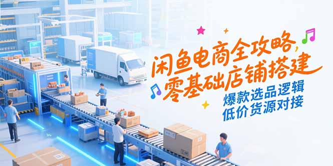 闲鱼电商全攻略，零基础店铺搭建，爆款选品逻辑，低价货源对接-萤火网创