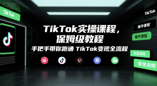 TikTok实操课程，保姆级教程，手把手带你跑通TikTok变现全流程-萤火网创