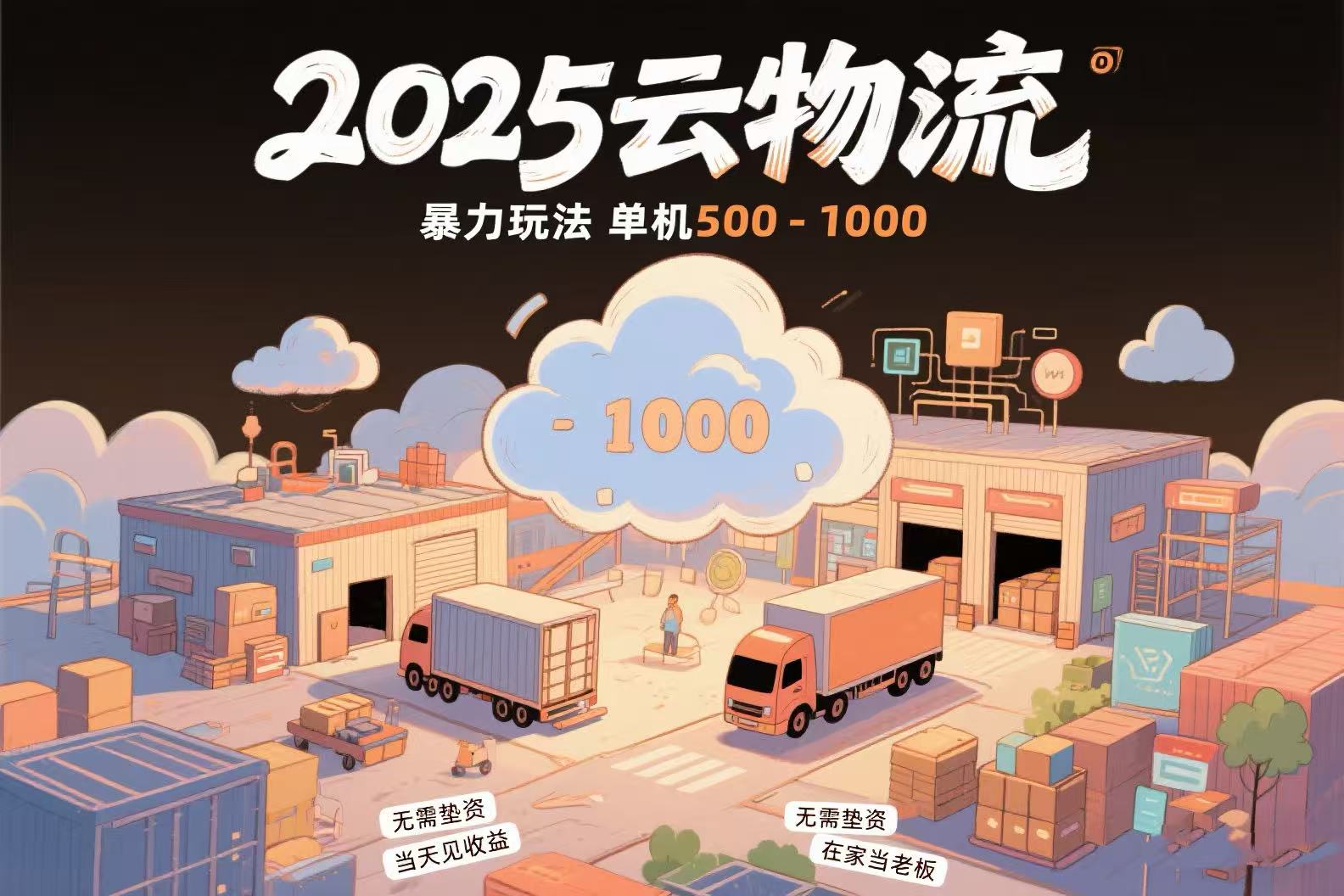 云物流赚差价，项目纯利润500~1000，无需垫资，当天到账。不需要有车，…-萤火网创