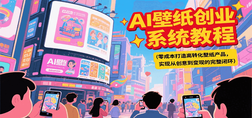 AI壁纸创业系统教程，零成本打造高转化壁纸产品，实现从创意到变现的完整闭环-萤火网创