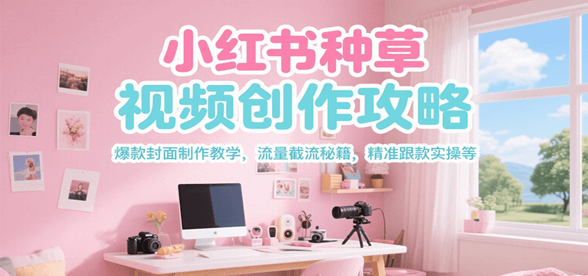 小红书种草视频创作攻略，爆款封面制作教学 ，流量截流秘籍 ，精准跟款实操等-萤火网创