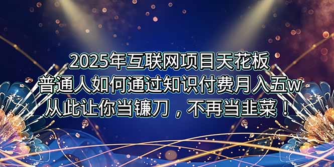 2025年互联网项目天花板，普通人如何通过卖项目实现逆风翻盘，月入5W＋！-萤火网创