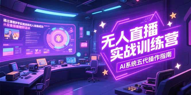 无人直播实操训练营，从设备搭建到话术，AI系统五代操作指南(7月更新-萤火网创