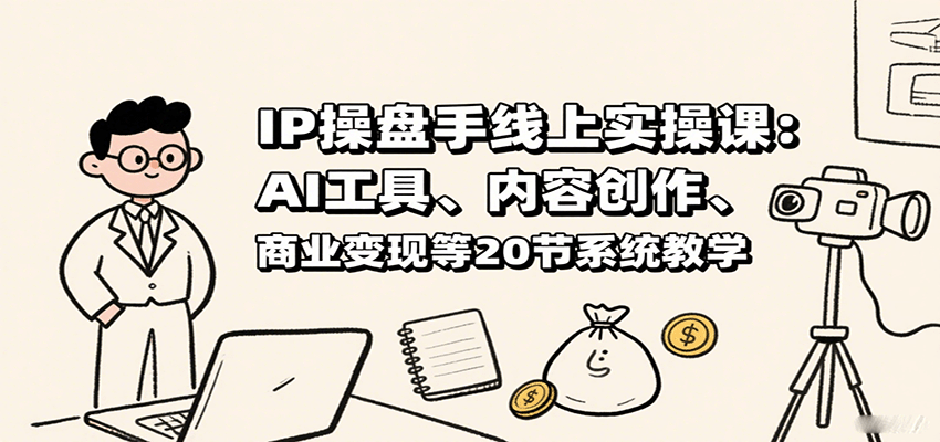 IP操盘手线上实操课：AI工具、内容创作、商业变现等20节系统教学-萤火网创