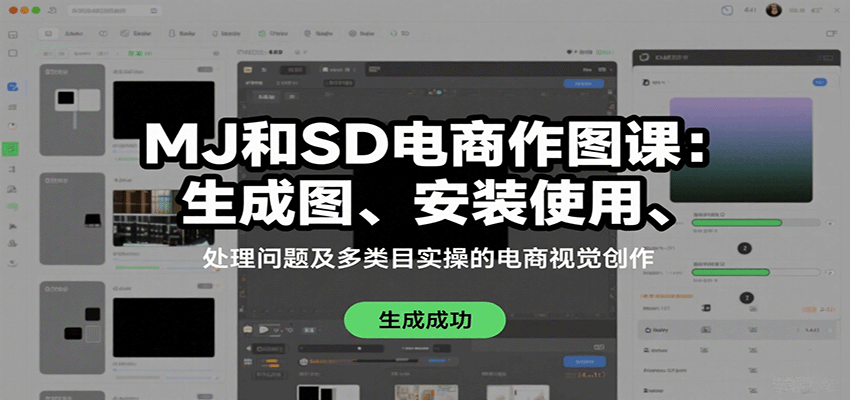 MJ和SD电商作图课：生成图、安装使用、处理问题及多类目实操的电商视觉创作-萤火网创