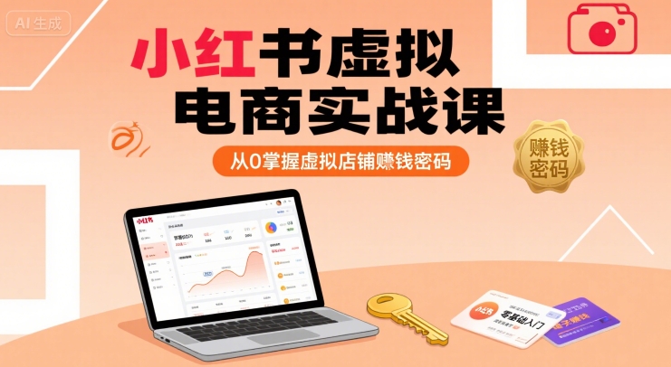 小红书虚拟电商实战课，从0掌握虚拟店铺賺钱密码-萤火网创