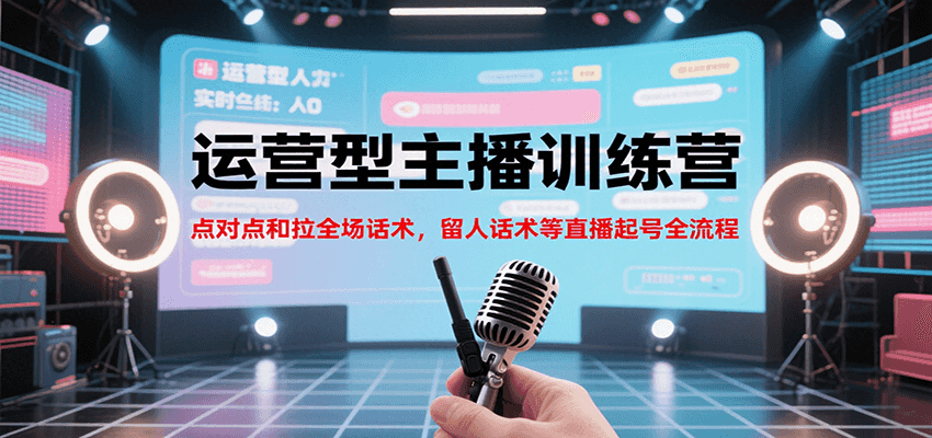 运营型主播训练营，点对点和拉全场话术，留人话术等直播起号全流程(更新7月)-萤火网创