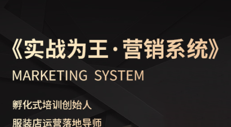 老杨·服装老板必修课《实战为王-营销系统》实现业绩被动式增长-萤火网创
