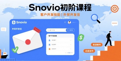 Snovio初阶课程，客户开发技能，外贸开发信-萤火网创