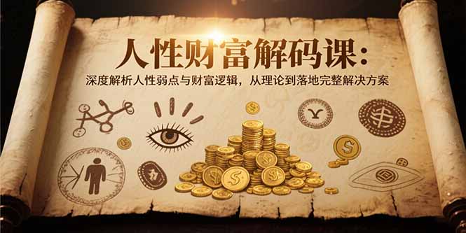 人性财富解码课6.0：深度解析人性弱点与财富逻辑，理论到落地完整解决方案-萤火网创
