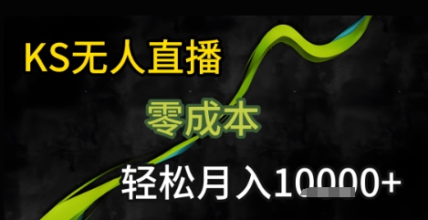 KS无人直播25年最新玩法，只需一部手机，轻松月入1W+【揭秘】-萤火网创