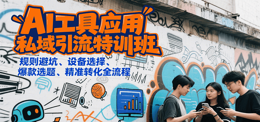 AI工具应用私域引流特训班，规则避坑、设备选择、爆款选题、精准转化全流程-萤火网创