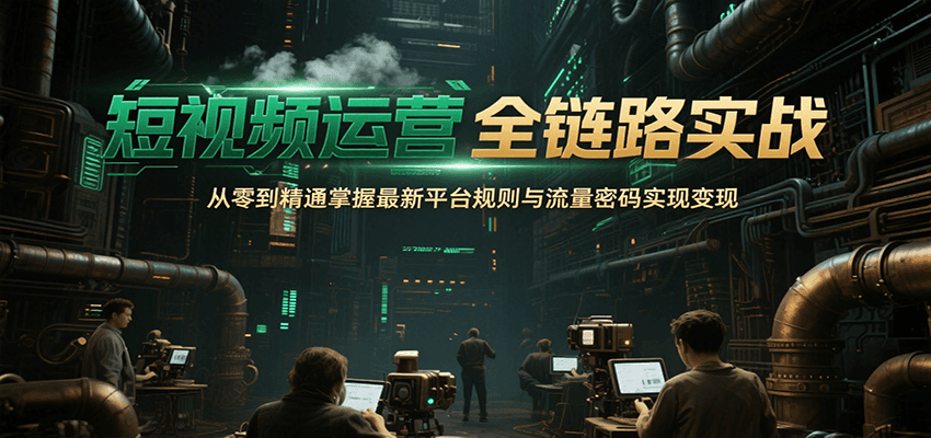 短视频运营全链路实战，从零到精通掌握最新平台规则与流量密码实现变现-萤火网创