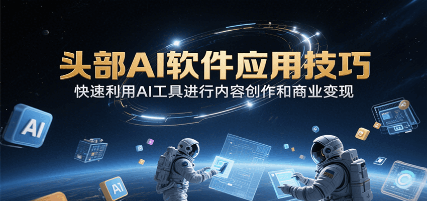 头部AI软件应用技巧，快速利用AI工具进行内容创作和商业变现-萤火网创