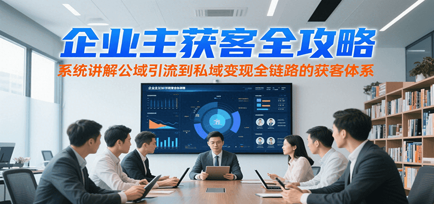 企业主获客全攻略，系统讲解公域引流到私域变现全链路的获客体系-萤火网创