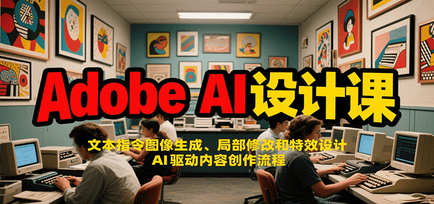 Adobe AI设计课：文本指令图像生成、局部修改和特效设计，AI驱动内容创作流程-萤火网创