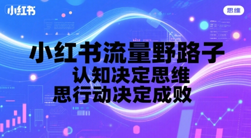 小红书流量野路子，认知决定思维，思维决定行动，行动决定成败-萤火网创