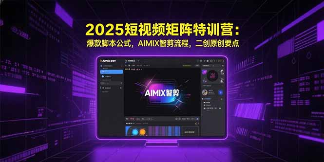 2025短视频矩阵特训营：爆款脚本公式，AIMIX智剪流程，二创原创要点-萤火网创