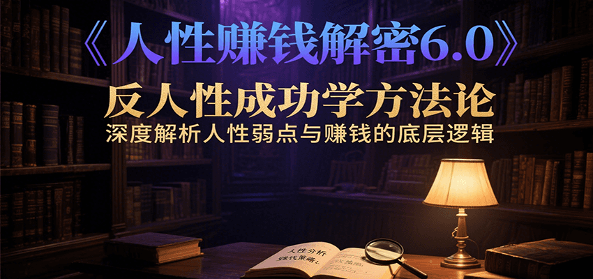 人性赚钱解密6.0，反人性成功学方法论，深度解析人性弱点与赚钱的底层逻辑-萤火网创