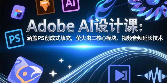 Adobe AI设计课：涵盖PS创成式填充，萤火虫三核心模块，视频音频延长技术-萤火网创