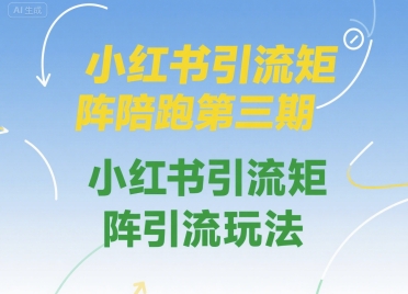 小红书引流矩阵陪跑第三期，小红书引流矩阵引流玩法-萤火网创