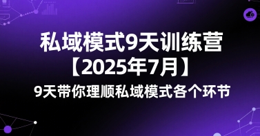 私域模式9天训练营【2025年7月】​9天带你理顺私域模式各个环节-萤火网创