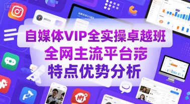 自媒体VIP全实操卓越班，全网主流平台特点优势分析-萤火网创