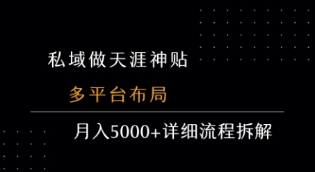 私域做天涯神贴 多平台布局 月入5k+详细流程拆解-萤火网创