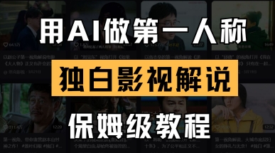 用AI做第一人称独白影视解说，手把手教学，保姆级教程-萤火网创