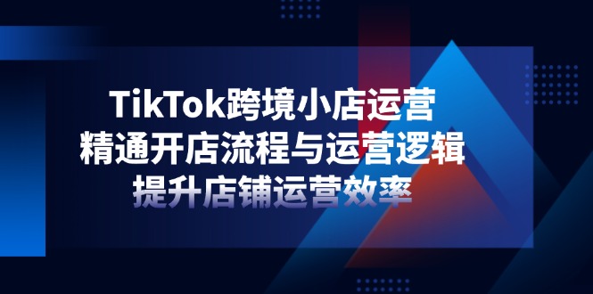 TikTok跨境小店运营，精通开店流程与运营逻辑，提升店铺运营效率-萤火网创