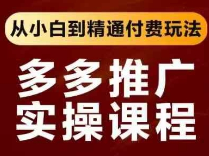 拼多多推广实操课程，从小白到精通付费玩法-萤火网创
