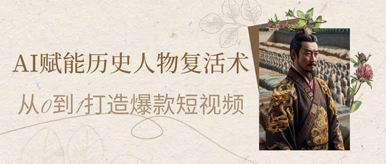 AI赋能历史人物复活术：从0到1打造爆款短视频-萤火网创
