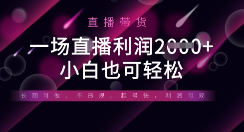 半无人直播带货，一场利润数张，适合所有平台玩法，小白也可轻松-萤火网创