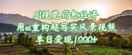 AI视觉疗愈经济：用ai重构超写实风景视频，单日变现多张-萤火网创