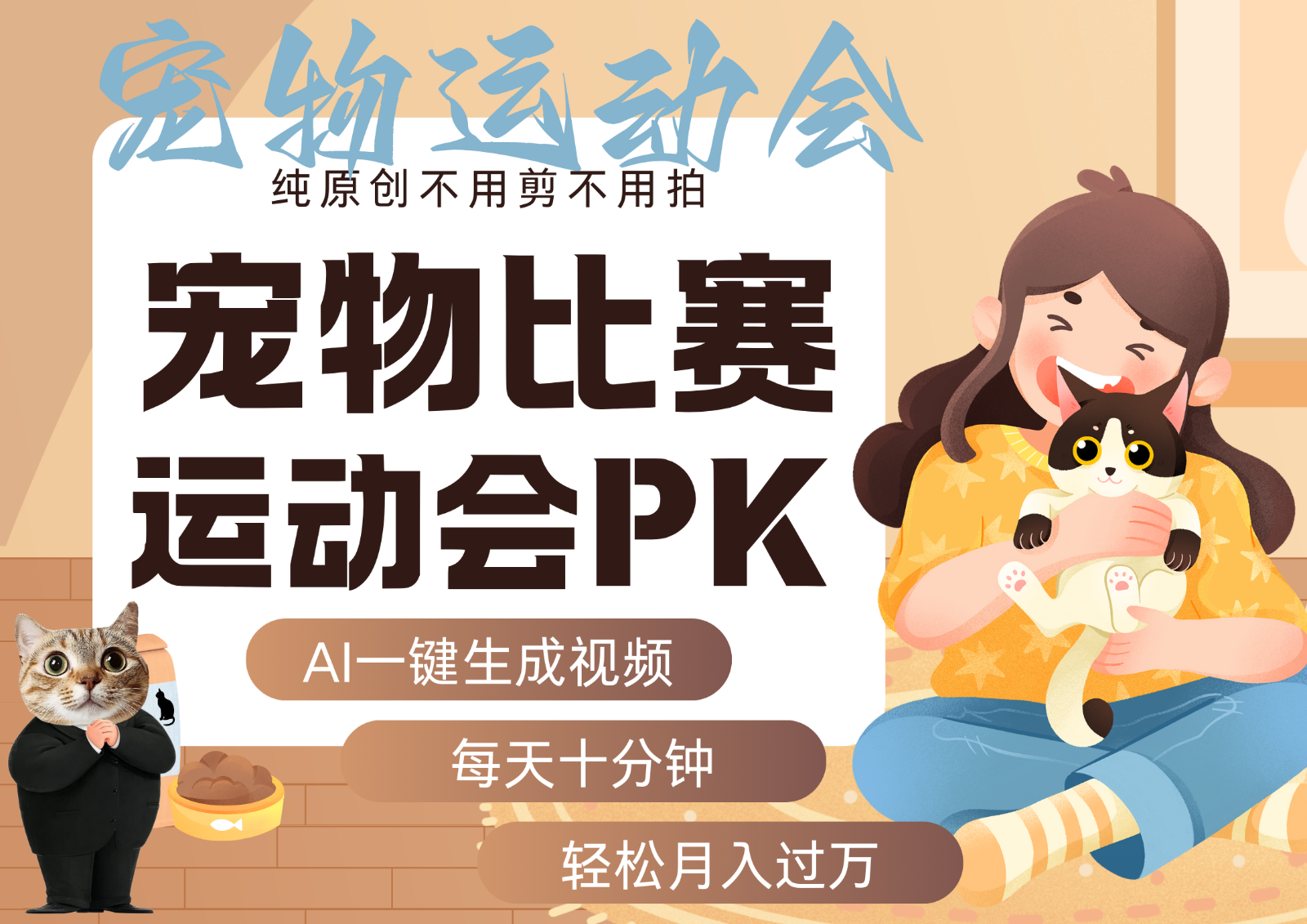 AI萌宠运动员跳水 射击 篮球 足球比赛 每天十分钟 附详细提示词文案库 代替做…-萤火网创
